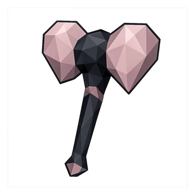 BLACKPINK-inspired object, black and pink colors, faceted and modern geometric design, polygonal style sticker