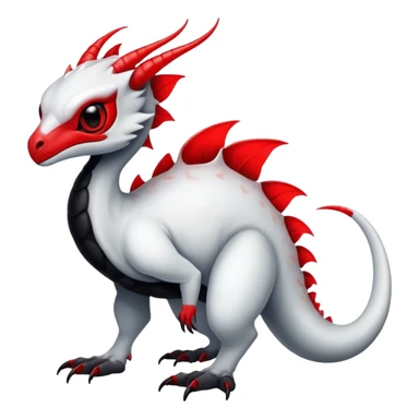 a translucent white with black belly and red eyes exotic edgy vernid-fionbri-creature full body sticker