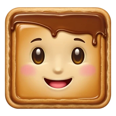 emoji holding caramel slice sticker