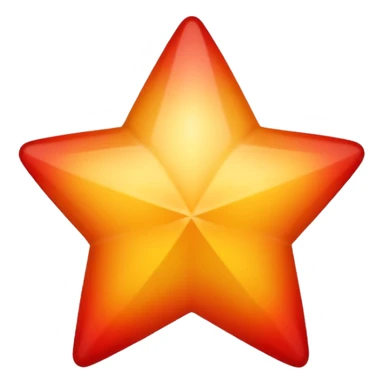 Greadiant colour oreange to yellow colour ball inside the red star sticker