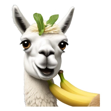 llama holding a banana sticker