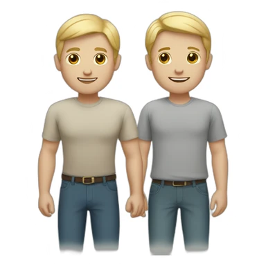 family of three white-skinned men (two dark-skinned and one blonde) with one son sticker