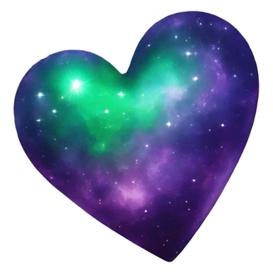 Purple green galaxy heart  sticker