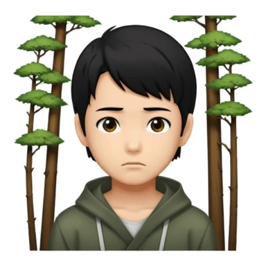 Manga bir bola ormonda yolgiz holatini tasvirlab ber sticker