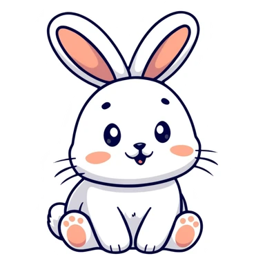 Cute rabbit with long floppy ears sticker