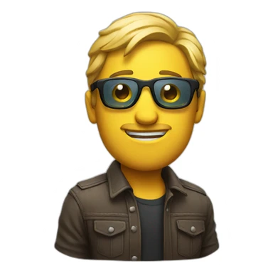 Cool emoji with glass sticker