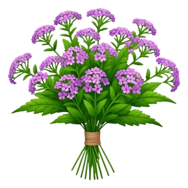 big bouquet verbena flower, stem, leaf sticker