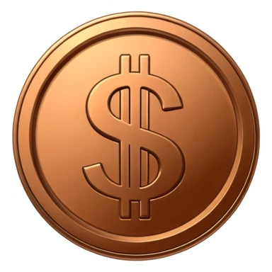 Coin bronze, Dollar sign. sticker