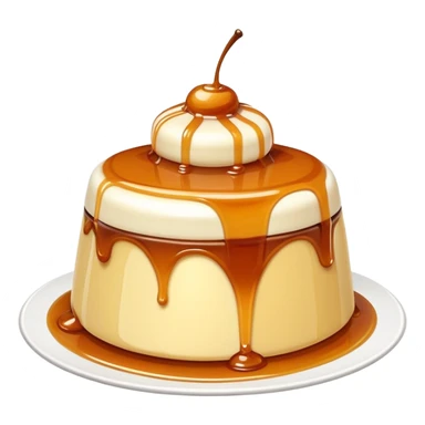 delicious pudding dessert with caramel topping sticker
