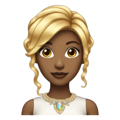 Posh-girl-with-golden-suit-and-blue-eyes-and-rainbow-unicorn-hair sticker