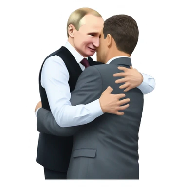 Putin hugging Zelenskyy  sticker