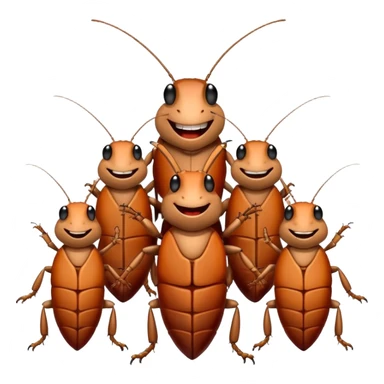 Friendly happy loving family of smoking roaches sticker