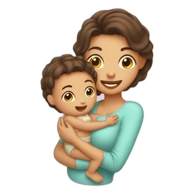 baby with mom sticker