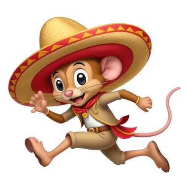 Speedy Gonzales cartoon mouse with red sombrero running fast sticker