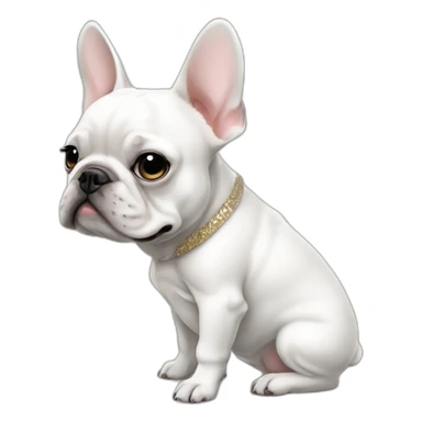 Fashion white FRENCH BULLDOg with skinny girl sticker