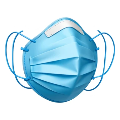 isolated blue surgical mask, covid protective mask, no person sticker