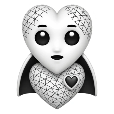 can you make an amongus charter made out of white and black hearts sticker