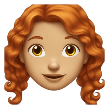 redhead girl smiley poo face sticker