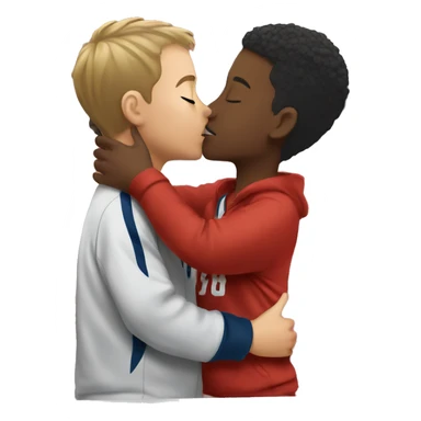 boys sharing a kiss in stadium sticker