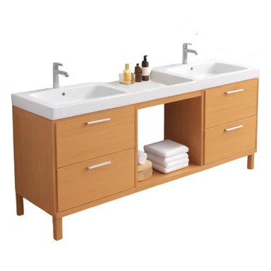 modern bathroom counter with two sinks lavatories sticker