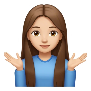 girl with long straight hair doing the welcome pose sticker
