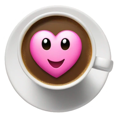 pink heart on top of cup of coffee sticker