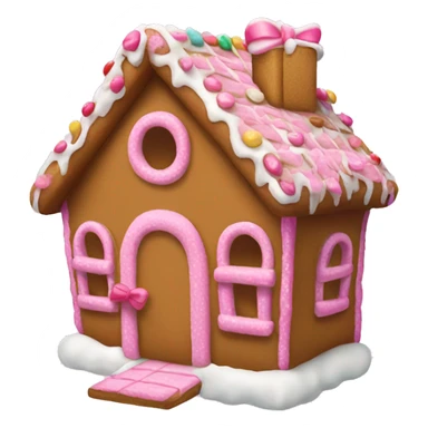 Gingerbread house with a pink bow  sticker