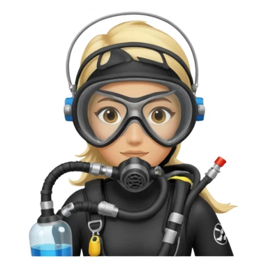 scuba diving girl with oxygen tank sticker