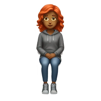 Girl with red hair sitting on bench sticker