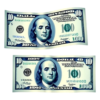 Blue hundred dollar bill sticker