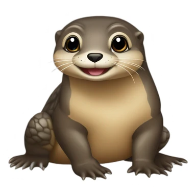 Loutre sur une tortue sticker