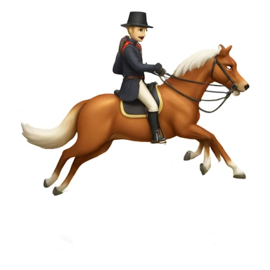 Fox hunting on horse sticker