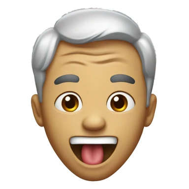 shaking head with tongue out sticker