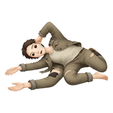 laying on the groud FALLEN sticker