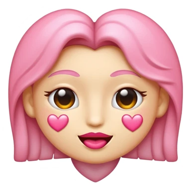 emoji de beijo rosa claro um pouco realista  sticker