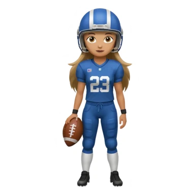Long Haired Football Players, Female player, full body sticker