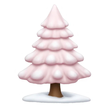 pale pink christmas tree with snow sticker