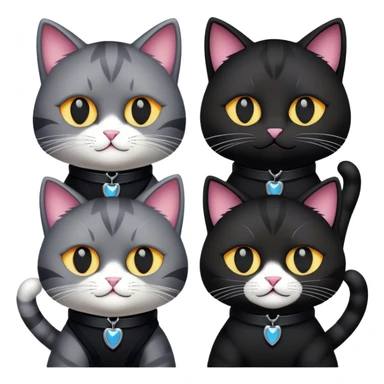 four rock star cats dressed in black sticker