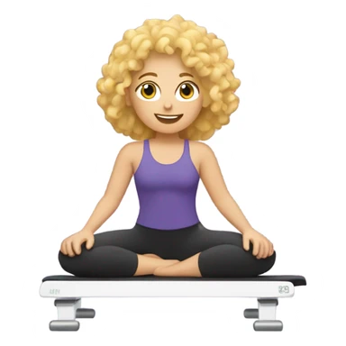 pilates and blonde curly hair  sticker
