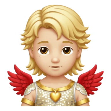 Cupid, God of Love from Gods and Goddesses with long golden blonde hair, cream sequin outfit sticker