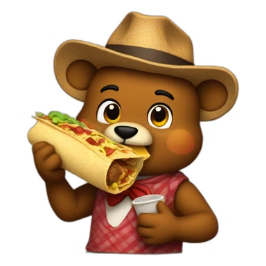freddy fazbear eating a burrito sticker
