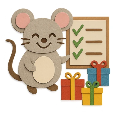 Change the mouse's face so the eyes have a laughing expression, while all other design elements remain unchanged sticker