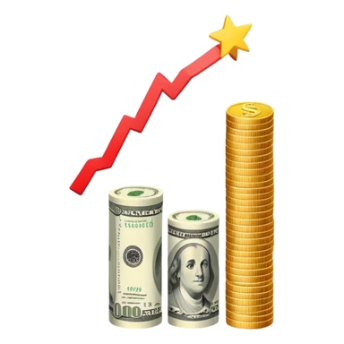 bar chart money down sticker