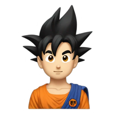 san goku with short hair sticker