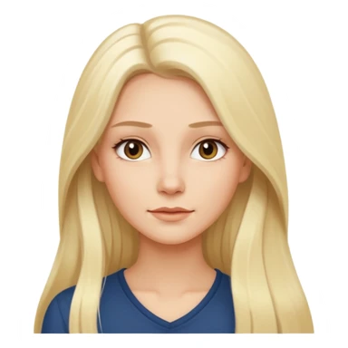 Stylized emoji portrait of a sexy long-haired white-blonde woman, confident expression, smooth skin, minimal makeup, full height  sticker