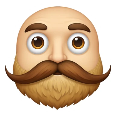  brown bushy moutache without face sticker