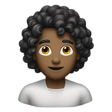 homme blanc avec cheveux noirs mi longs sticker