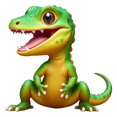 Cinematic Cute Yawning Gecko Portrait Emoji, Head tilted slightly with a dramatic, wide-open yawn, showcasing a compact, smooth-scaled body with slightly drooping eyelids and a relaxed, open-mouthed expression, Simplified yet irresistibly adorable features, highly detailed, glowing with a soft, cozy ambient glow, high shine, relaxed yet expressive, stylized with a hint of whimsical charm, soft glowing outline, capturing the essence of a drowsy yet affectionate gecko that appears ready to stretch out for a nap! sticker