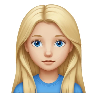 Teenage girl long blonde hair blue eyes sticker