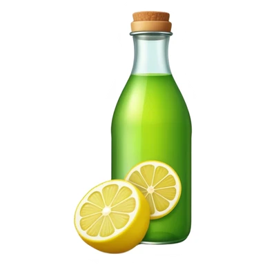 Bottle juice green lemon sticker
